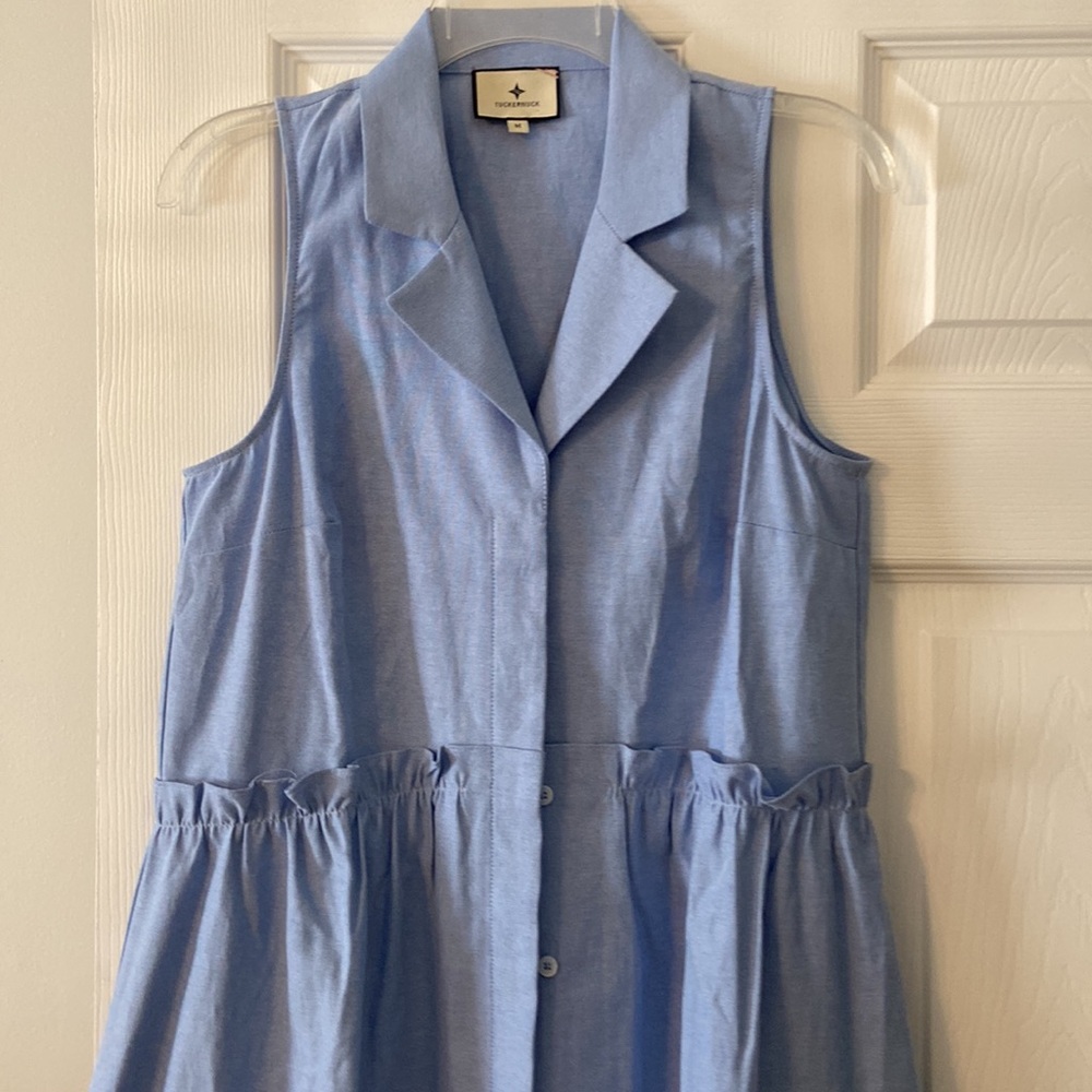 TUCKERNUCK Sleeveless Blue Button-Up Dress size M BNWOT - Picture 2 of 14